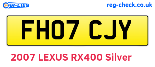 FH07CJY are the vehicle registration plates.