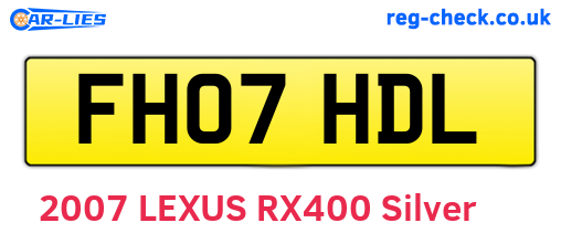 FH07HDL are the vehicle registration plates.
