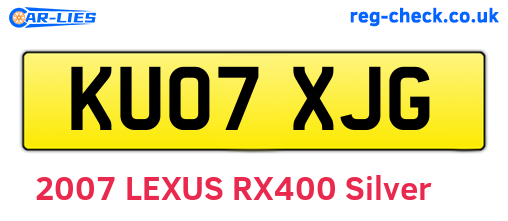 KU07XJG are the vehicle registration plates.