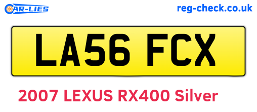 LA56FCX are the vehicle registration plates.