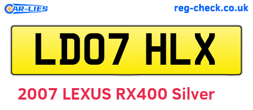 LD07HLX are the vehicle registration plates.