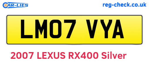 LM07VYA are the vehicle registration plates.