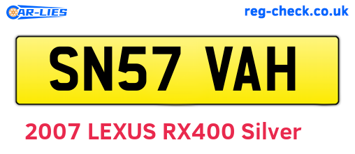 SN57VAH are the vehicle registration plates.