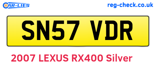 SN57VDR are the vehicle registration plates.