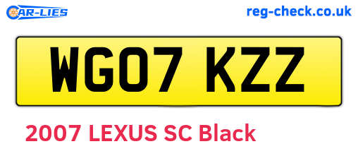 WG07KZZ are the vehicle registration plates.