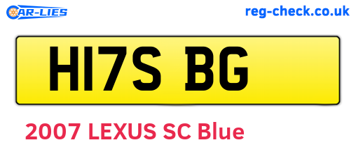 H17SBG are the vehicle registration plates.