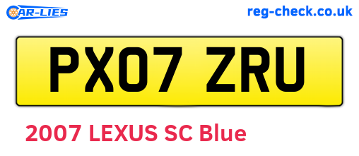 PX07ZRU are the vehicle registration plates.