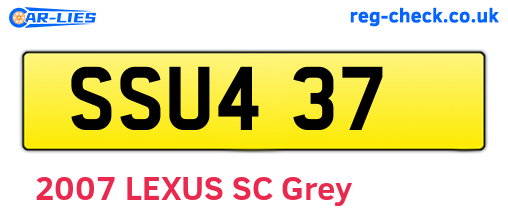 SSU437 are the vehicle registration plates.