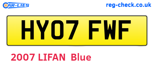 HY07FWF are the vehicle registration plates.