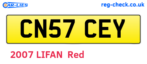 CN57CEY are the vehicle registration plates.