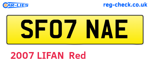 SF07NAE are the vehicle registration plates.
