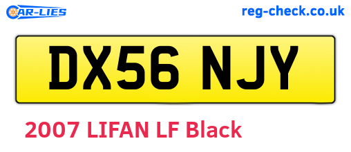 DX56NJY are the vehicle registration plates.