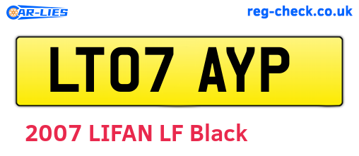 LT07AYP are the vehicle registration plates.