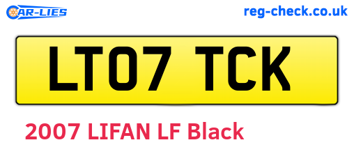LT07TCK are the vehicle registration plates.