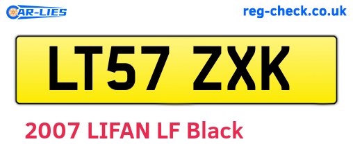 LT57ZXK are the vehicle registration plates.