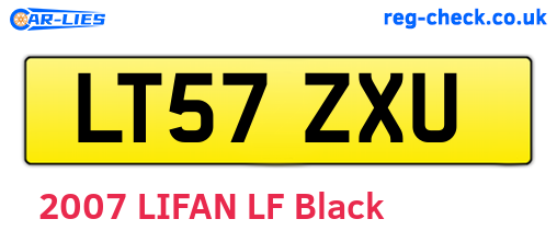 LT57ZXU are the vehicle registration plates.