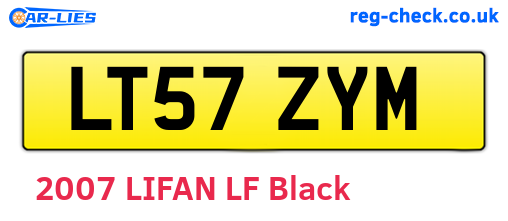 LT57ZYM are the vehicle registration plates.