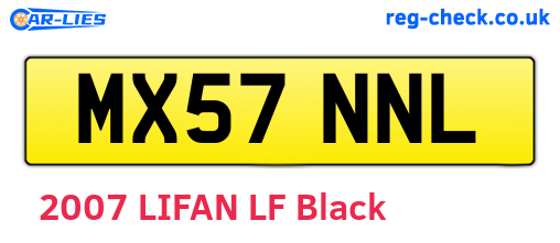 MX57NNL are the vehicle registration plates.