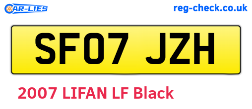 SF07JZH are the vehicle registration plates.