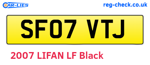 SF07VTJ are the vehicle registration plates.