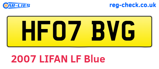 HF07BVG are the vehicle registration plates.