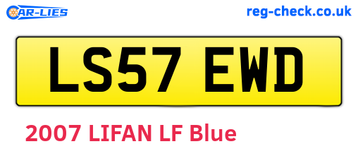 LS57EWD are the vehicle registration plates.