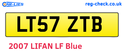 LT57ZTB are the vehicle registration plates.