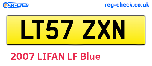 LT57ZXN are the vehicle registration plates.