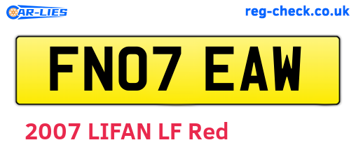FN07EAW are the vehicle registration plates.