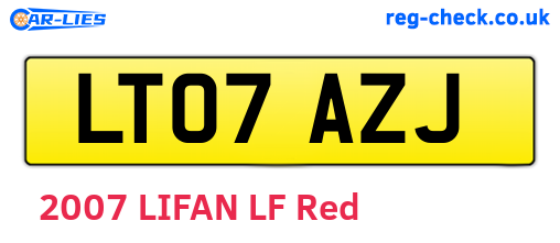 LT07AZJ are the vehicle registration plates.