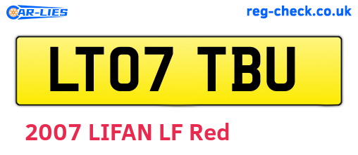 LT07TBU are the vehicle registration plates.