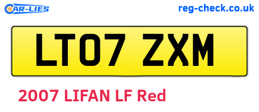 LT07ZXM are the vehicle registration plates.