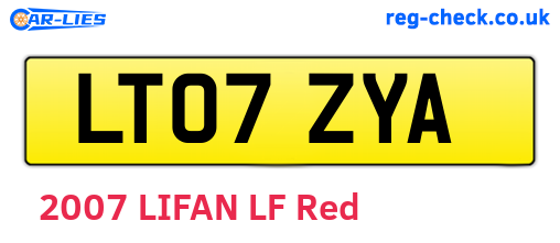 LT07ZYA are the vehicle registration plates.