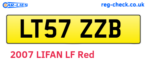 LT57ZZB are the vehicle registration plates.