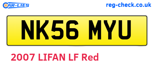 NK56MYU are the vehicle registration plates.