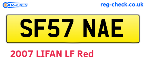 SF57NAE are the vehicle registration plates.