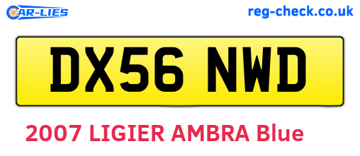 DX56NWD are the vehicle registration plates.