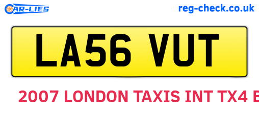 LA56VUT are the vehicle registration plates.