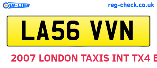 LA56VVN are the vehicle registration plates.