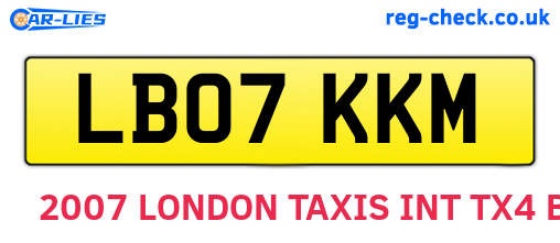 LB07KKM are the vehicle registration plates.