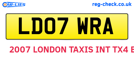 LD07WRA are the vehicle registration plates.