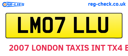 LM07LLU are the vehicle registration plates.