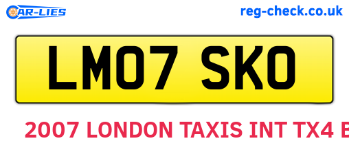 LM07SKO are the vehicle registration plates.