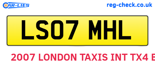 LS07MHL are the vehicle registration plates.