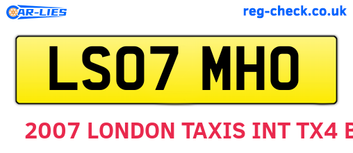 LS07MHO are the vehicle registration plates.