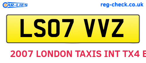 LS07VVZ are the vehicle registration plates.