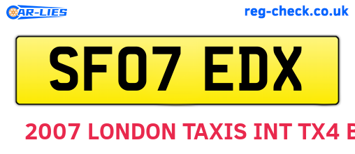 SF07EDX are the vehicle registration plates.