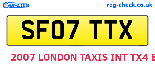 SF07TTX are the vehicle registration plates.