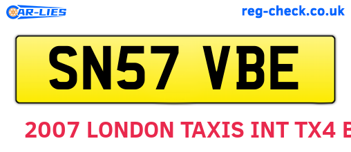 SN57VBE are the vehicle registration plates.