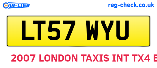 LT57WYU are the vehicle registration plates.